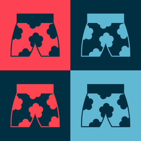 Pop art Swimming trunks icon isolated on color background. Vectorのイラスト素材