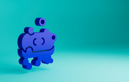 Blue Bar of soap with foam icon isolated on blue background. Soap bar with bubbles. Minimalism concept. 3D render illustrationの写真素材