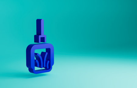 Blue Dustpan icon isolated on blue background. Cleaning scoop services. Minimalism concept. 3D render illustrationの写真素材