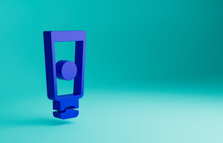 Blue Cream or lotion cosmetic tube icon isolated on blue background. Body care products for men. Minimalism concept. 3D render illustrationの写真素材