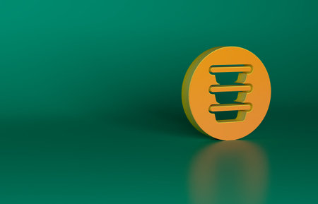 Orange Bowl icon isolated on green background. Minimalism concept. 3D render illustrationの写真素材