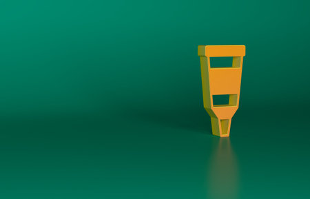Orange Tube with paint palette icon isolated on green background. Minimalism concept. 3D render illustrationの写真素材