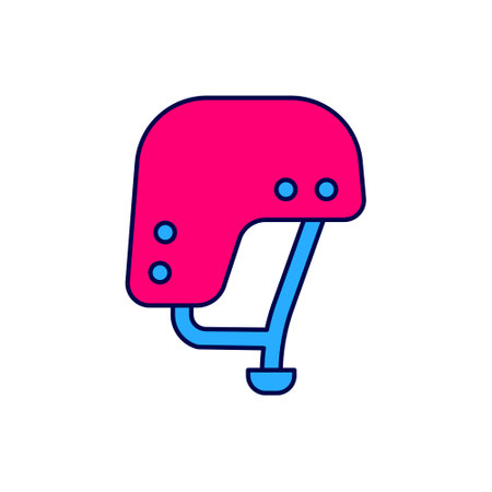 Filled outline Skateboard helmet icon isolated on white background. Extreme sport. Sport equipment. Vectorのイラスト素材