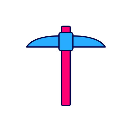 Filled outline Pickaxe icon isolated on white background. Blockchain technology, cryptocurrency mining, bitcoin, digital money market, cryptocoin wallet. Vectorのイラスト素材
