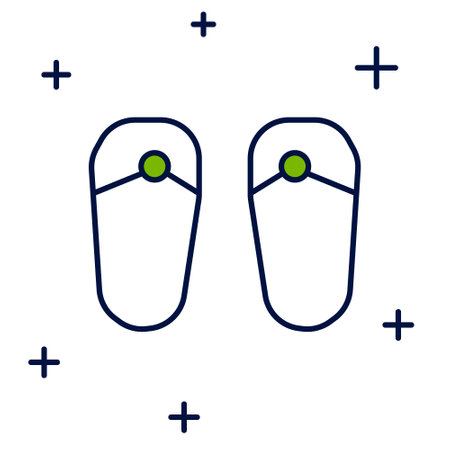 Filled outline Flip flops icon isolated on white background. Beach slippers sign. Vectorのイラスト素材