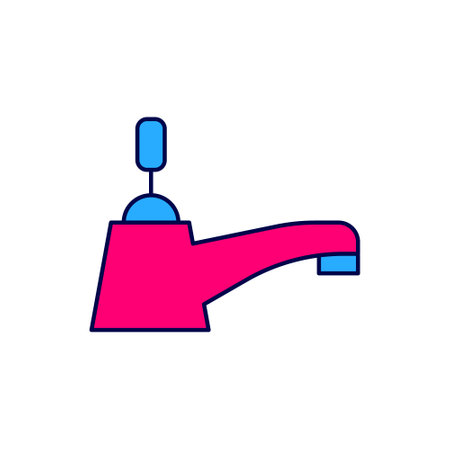 Filled outline Water tap icon isolated on white background. Vectorのイラスト素材