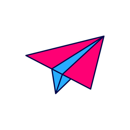 Filled outline Paper airplane icon isolated on white background. Vectorのイラスト素材