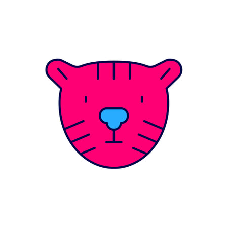 Filled outline Tiger head icon isolated on white background. Vectorのイラスト素材