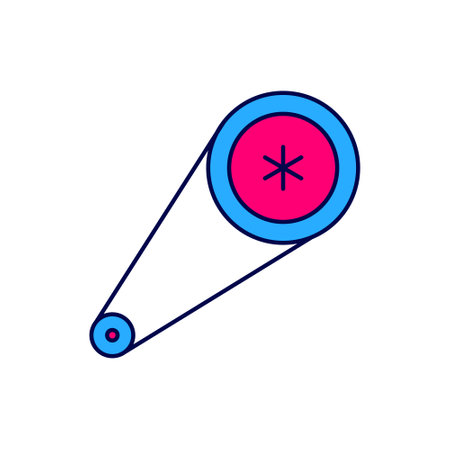 Filled outline Timing belt kit icon isolated on white background. Vectorのイラスト素材