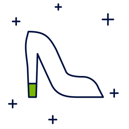 Filled outline Woman shoe with high heel icon isolated on white background. Vectorのイラスト素材
