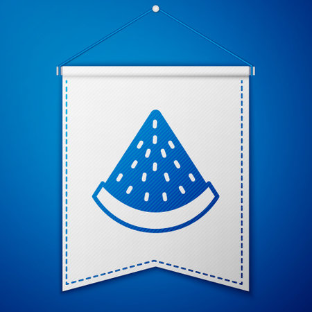 Blue Watermelon icon isolated on blue background. White pennant template. Vectorのイラスト素材