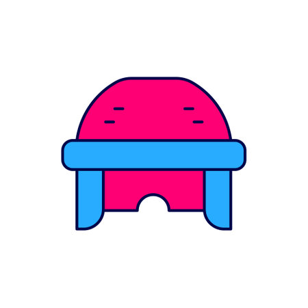 Filled outline Hockey helmet icon isolated on white background. Vectorのイラスト素材