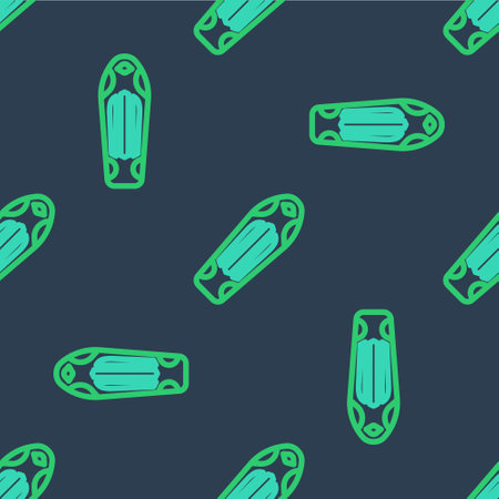 Line Skateboard deck icon isolated seamless pattern on blue background. Extreme sport. Sport equipment. Vectorのイラスト素材