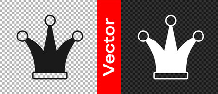 Black Joker playing card icon isolated on transparent background. Jester hat with bells. Casino gambling. Vectorのイラスト素材