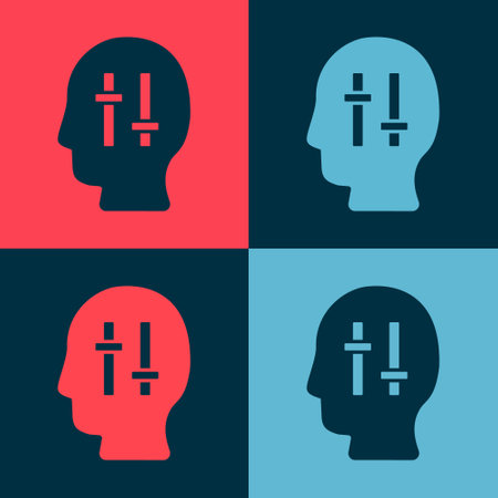 Pop art Solution to the problem in psychology icon isolated on color background. Puzzle. Therapy for mental health. Vectorのイラスト素材