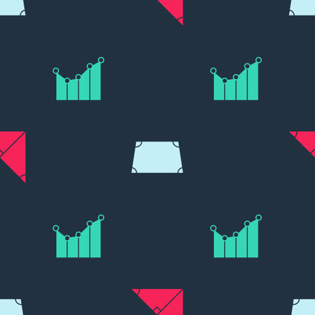 Set Angle bisector of a triangle, Acute trapezoid shape and Graph, schedule, chart, diagram on seamless pattern. Vectorのイラスト素材