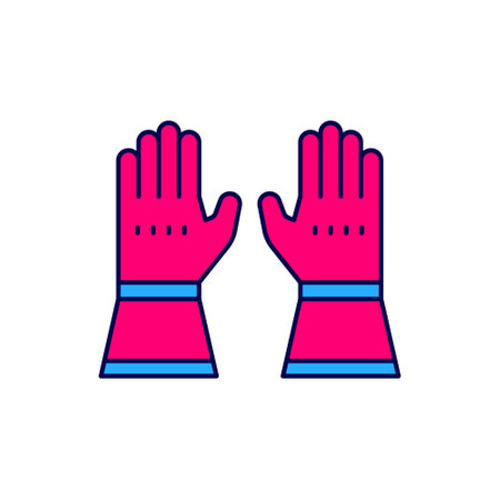 Filled outline Firefighter gloves icon isolated on white background. Protect gloves icon. Vectorのイラスト素材