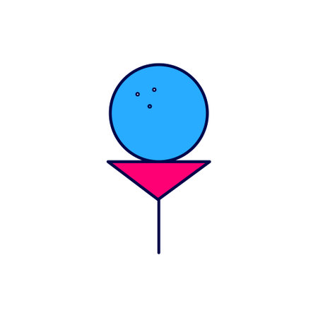 Filled outline Golf ball on tee icon isolated on white background. Vectorのイラスト素材