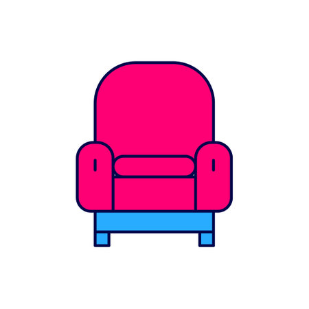 Filled outline Armchair icon isolated on white background. Vectorのイラスト素材
