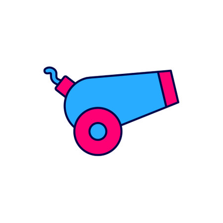 Filled outline Cannon icon isolated on white background. Vectorのイラスト素材