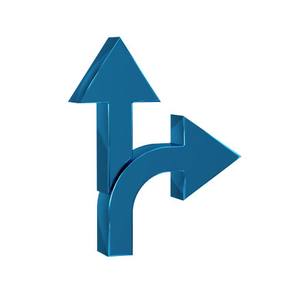 Blue Road traffic sign. Signpost icon isolated on transparent background. Pointer symbol. Isolated...