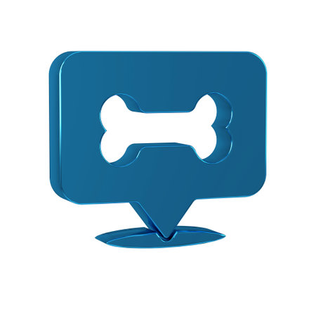 Blue Dog bone icon isolated on transparent background. Pets food symbol.の写真素材