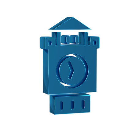 Blue Big Ben tower icon isolated on transparent background. Symbol of London and United Kingdom.