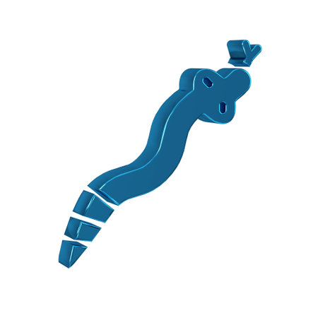 Blue Snake icon isolated on transparent background.の写真素材