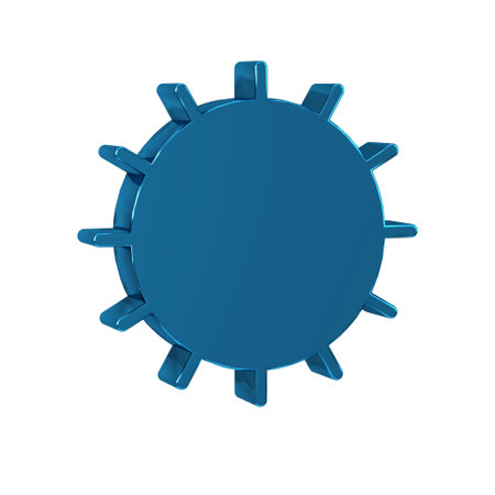 Blue Sun icon isolated on transparent background. Summer symbol. Good sunny day.の写真素材