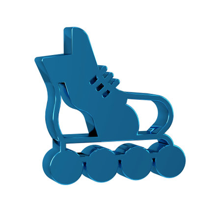 Blue Roller skate icon isolated on transparent background.