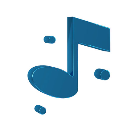 Blue Music note, tone icon isolated on transparent background.の写真素材