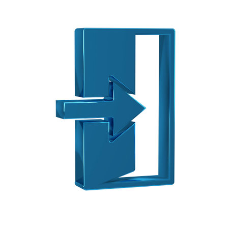 Blue Fire exit icon isolated on transparent background. Fire emergency icon.の写真素材