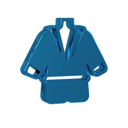 Blue Bathrobe icon isolated on transparent background.の写真素材