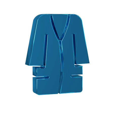 Blue Bathrobe icon isolated on transparent background.の写真素材