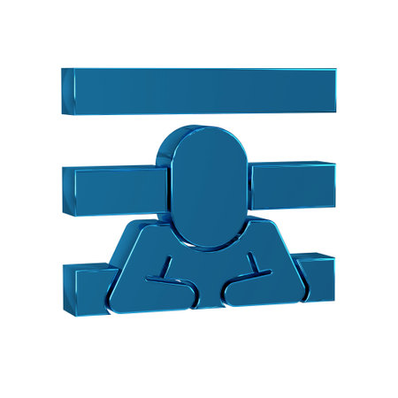 Blue Prisoner icon isolated on transparent background.