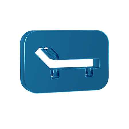 Blue Sunbed icon isolated on transparent background. Sun lounger.の写真素材