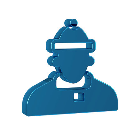 Blue Autumn clothes icon isolated on transparent background.の写真素材