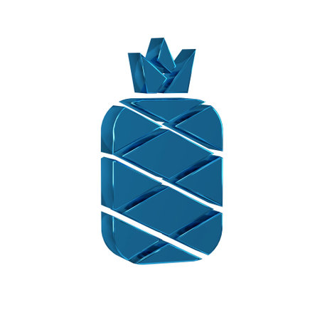 Blue Pineapple tropical fruit icon isolated on transparent background.の写真素材