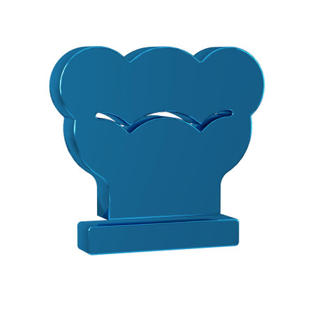 Blue Chef hat icon isolated on transparent background. Cooking symbol. Cooks hat.の写真素材