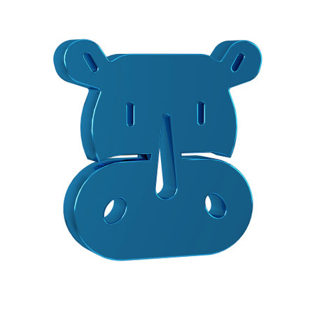 Blue Rhinoceros icon isolated on transparent background. Animal symbol.の写真素材
