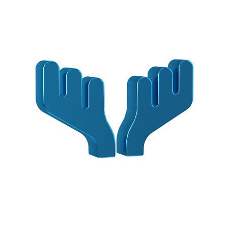 Blue Deer antlers icon isolated on transparent background. Hunting trophy on wall.の写真素材