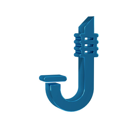 Blue Snorkel icon isolated on transparent background. Diving underwater equipment.の写真素材