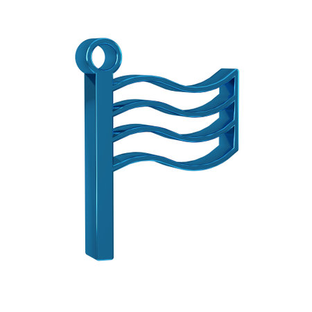 Blue Flag Of Egypt icon isolated on transparent background.の写真素材