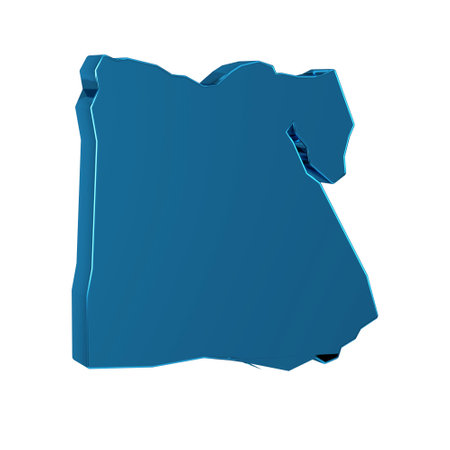 Blue Map of Egypt icon isolated on transparent background.の写真素材