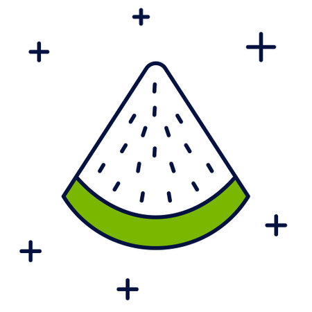 Filled outline Watermelon icon isolated on white background. Vector.のイラスト素材