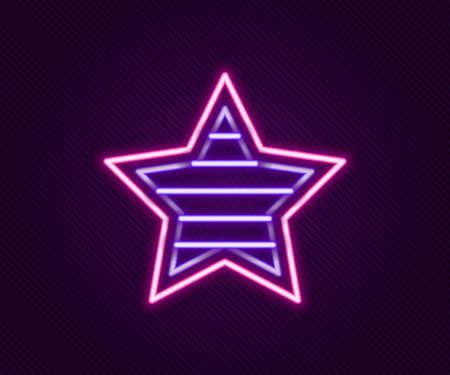 Glowing neon line USA Independence day icon isolated on black background. 4th of July. United States of America country. Colorful outline concept. Vector.のイラスト素材