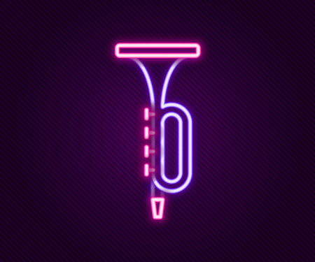 Glowing neon line Trumpet icon isolated on black background. Musical instrument. Colorful outline concept. Vector.のイラスト素材