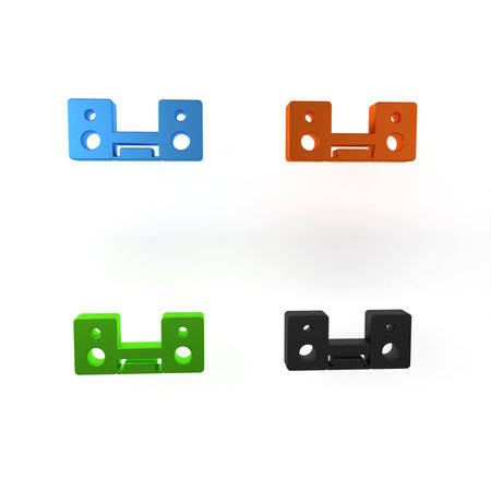 Colorful Home stereo with two speakers icon isolated on white background. Music system. Minimalism...