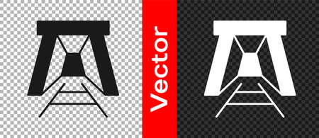 Black Mine entrance icon isolated on transparent background. Vector.のイラスト素材