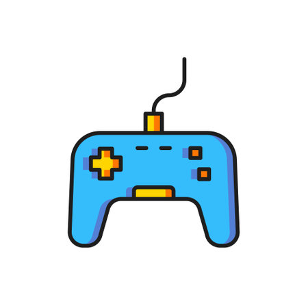 Color Gamepad icon isolated on white background. Game controller. Flat filled outline style with shadow. Vector.のイラスト素材